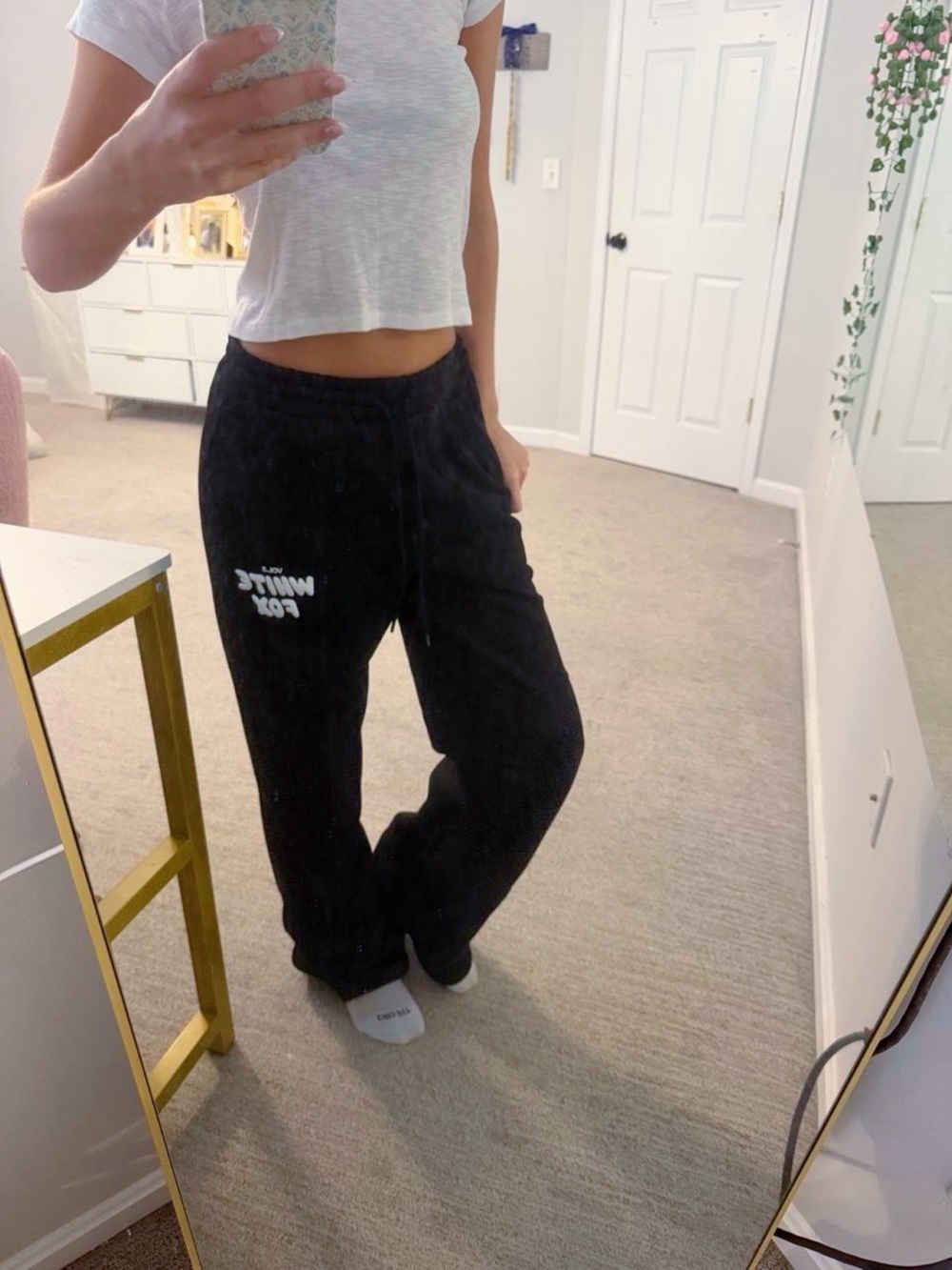 Black White Fox Sweatpants